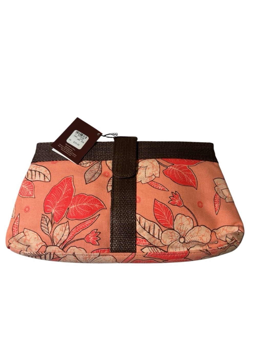 Vintage 2004 Victoria’s Secret Coral Floral Makeup Clutch Cosmetic Bag NWT Y2K
